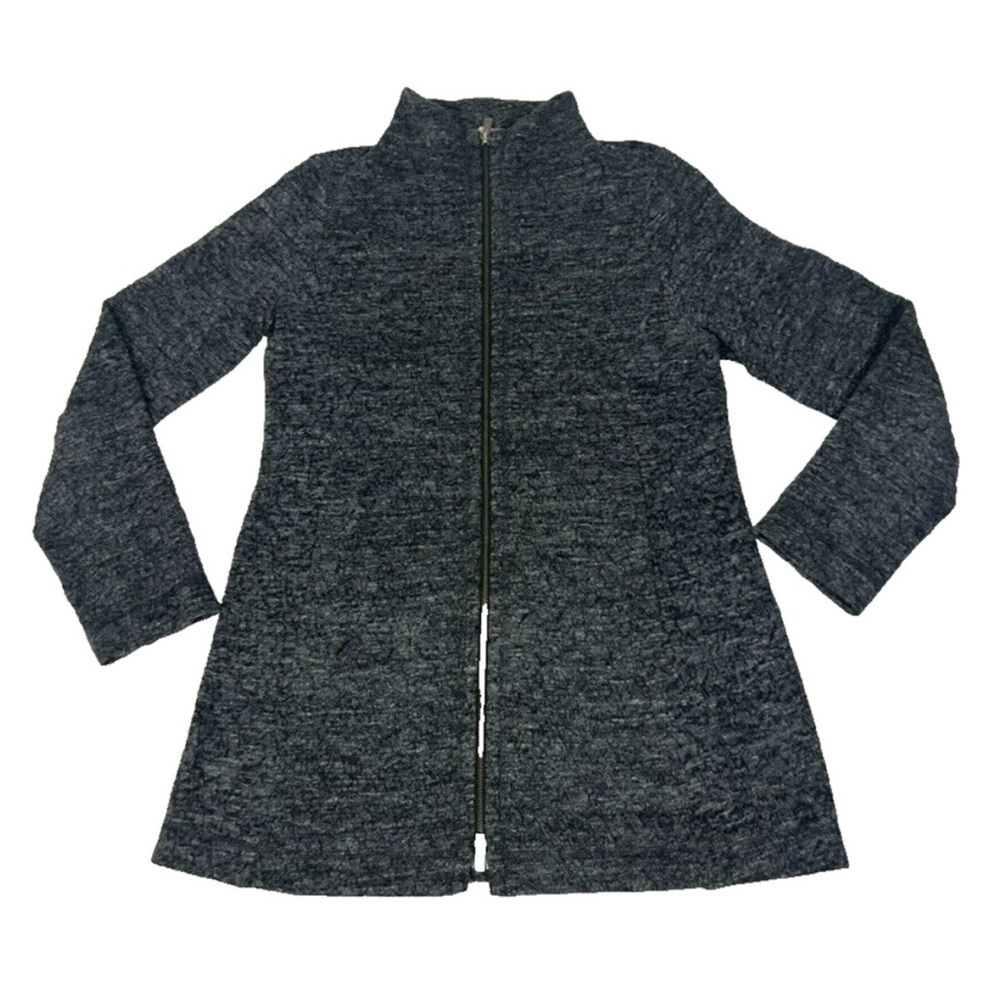 Gray Zip-Up Cardigan